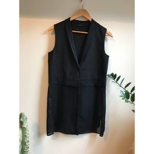 COS black sleeveless vest with sheer bottom